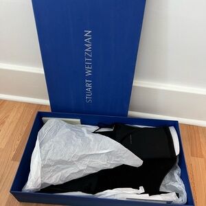 Stuart Weitzman Sleek Black Over-the-thigh Heeled Landmark Boots